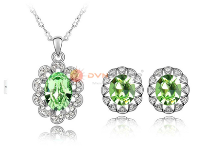 Rhodium Plated | Gemstone Pendant Sets